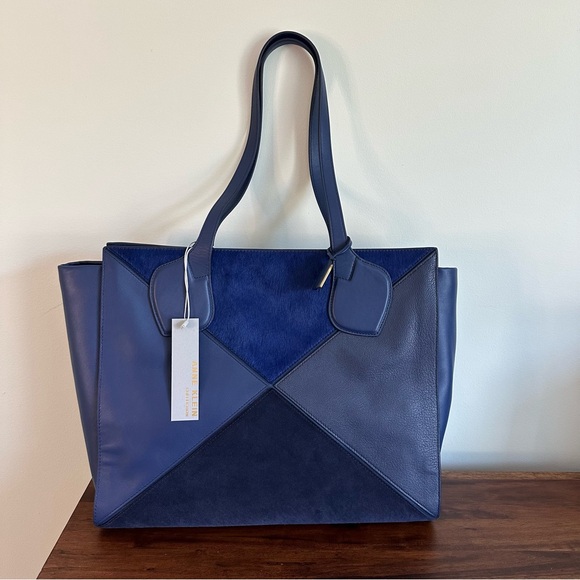 Anne Klein Julia East/West Large Calf Hair and LEATHER Tote - Picture 3 of 13